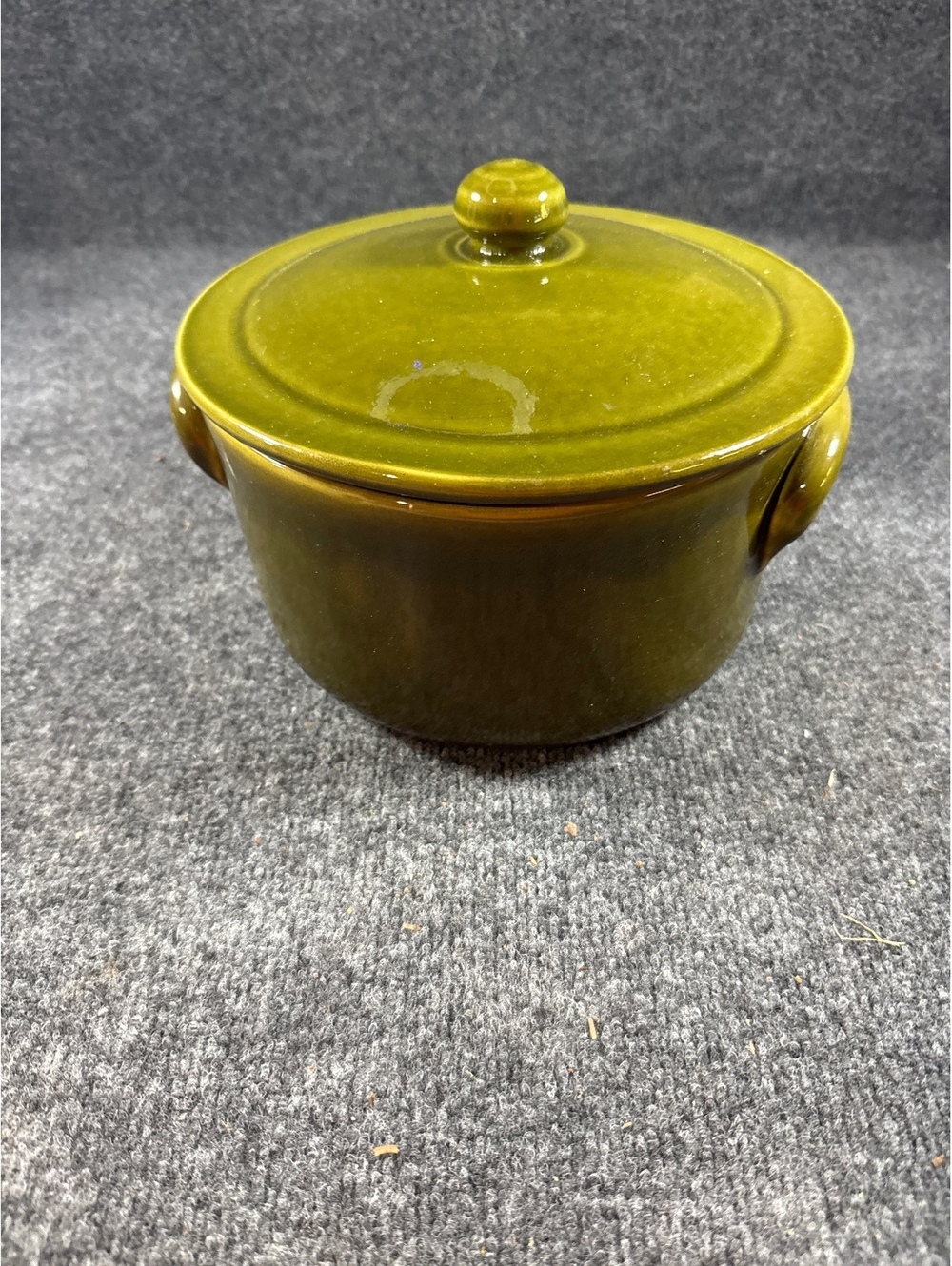 Bizzirri Italy Green Ceramic Covered Casserole Dish Lid Oven Safe Vintage Style